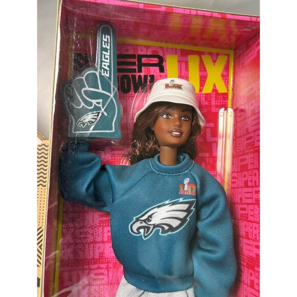 2025 Signature Barbie Super Bowl LIX Champions Philadelphia Eagles NFL Doll NIB - Picture 8 of 10